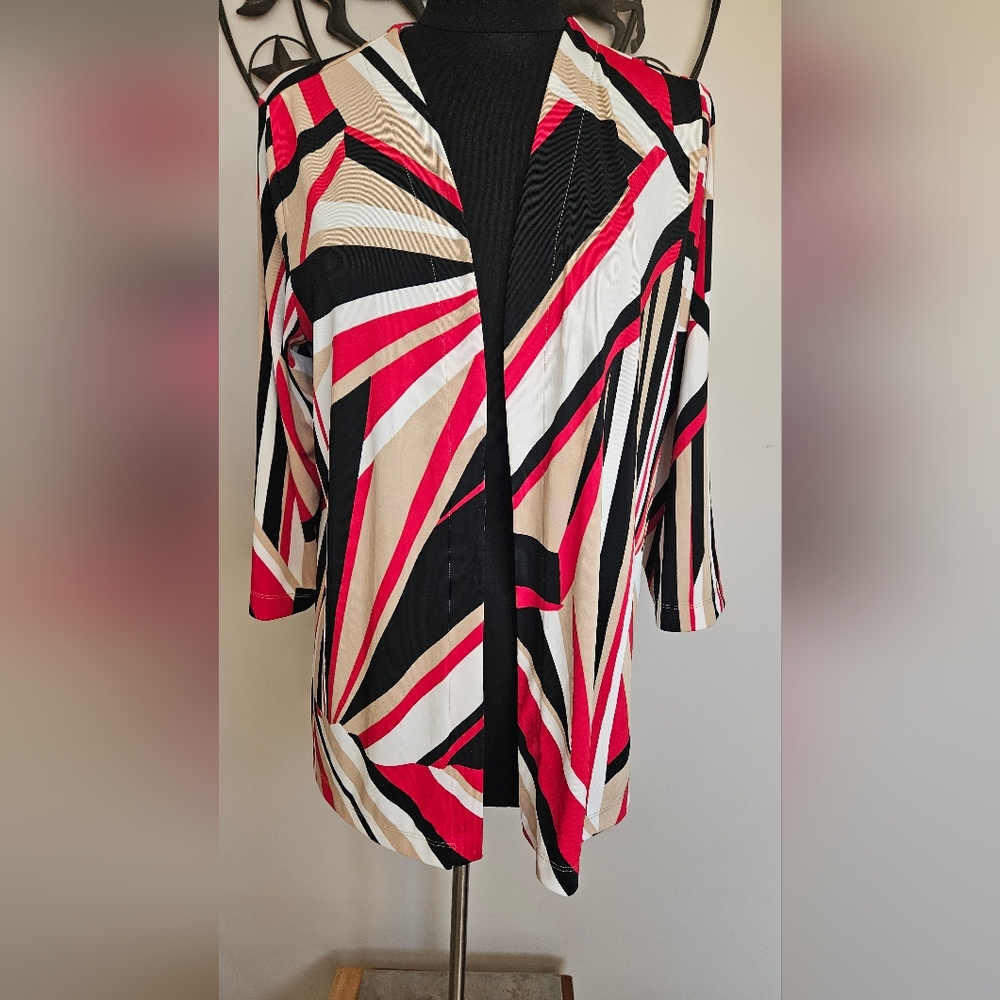 CHICO'S Easywear Geometric Print Jacket Top size 1